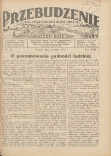 Przebudzenie: organ Związku Robotników Rolnych i Leśnych ZZP. 1937.05.27 R.18 Nr22