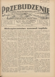 Przebudzenie: organ Związku Robotników Rolnych i Leśnych ZZP. 1937.06.03 R.18 Nr23