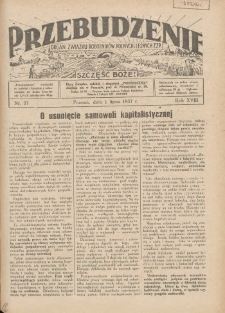 Przebudzenie: organ Związku Robotników Rolnych i Leśnych ZZP. 1937.07.01 R.18 Nr27