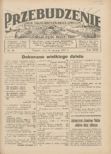 Przebudzenie: organ Związku Robotnik&oacute;w Rolnych i Leśnych ZZP. 1937.08.26 R.18 Nr35