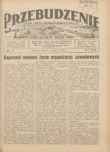 Przebudzenie: organ Związku Robotników Rolnych i Leśnych ZZP. 1937.09.09 R.18 Nr37