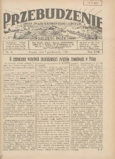 Przebudzenie: organ Związku Robotników Rolnych i Leśnych ZZP. 1937.10.07 R.18 Nr41