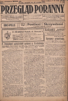 Przegląd Poranny: pismo niezależne i bezpartyjne 1923.12.20 R.3 Nr349