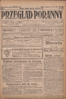 Przegląd Poranny: pismo niezależne i bezpartyjne 1923.12.22 R.3 Nr351