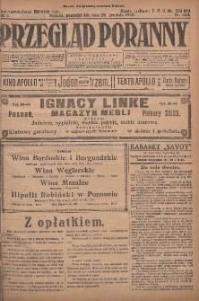 Przegląd Poranny: pismo niezależne i bezpartyjne 1923.12.24 R.3 Nr353