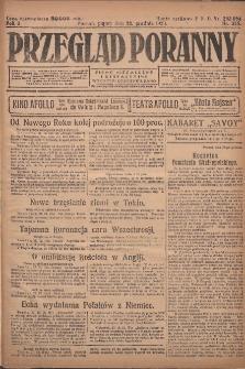 Przegląd Poranny: pismo niezależne i bezpartyjne 1923.12.28 R.3 Nr355