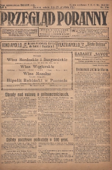 Przegląd Poranny: pismo niezależne i bezpartyjne 1923.12.29 R.3 Nr356