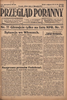 Przegląd Poranny: pismo niezależne i bezpartyjne 1922.11.04 R.2 Nr296
