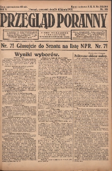 Przegląd Poranny: pismo niezależne i bezpartyjne 1922.11.09 R.2 Nr301