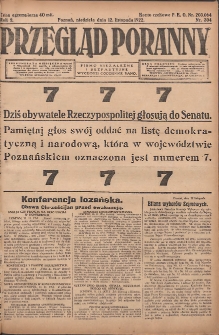 Przegląd Poranny: pismo niezależne i bezpartyjne 1922.11.12 R.2 Nr304