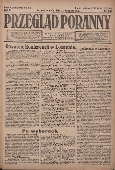 Przegląd Poranny: pismo niezależne i bezpartyjne 1922.11.21 R.2 Nr313