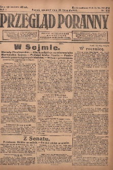 Przegląd Poranny: pismo niezależne i bezpartyjne 1922.11.30 R.2 Nr322