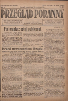 Przegląd Poranny: pismo niezależne i bezpartyjne 1922.12.15 R.2 Nr337