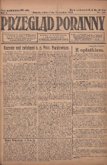 Przegląd Poranny: pismo niezależne i bezpartyjne 1922.12.23 R.2 Nr345