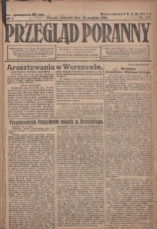 Przegląd Poranny: pismo niezależne i bezpartyjne 1922.12.28 R.2 Nr347