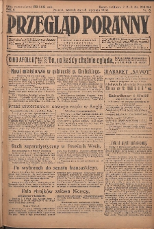 Przegląd Poranny: pismo niezależne i bezpartyjne 1924.01.08 R.4 Nr8