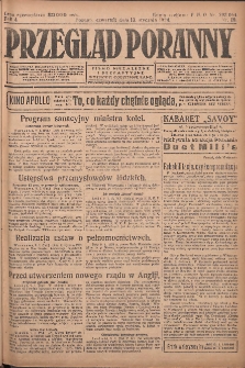 Przegląd Poranny: pismo niezależne i bezpartyjne 1924.01.10 R.4 Nr10