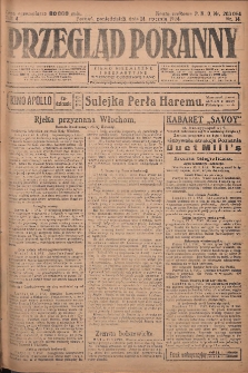 Przegląd Poranny: pismo niezależne i bezpartyjne 1924.01.14 R.4 Nr14