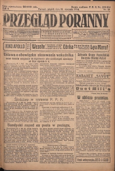 Przegląd Poranny: pismo niezależne i bezpartyjne 1924.01.18 R.4 Nr18