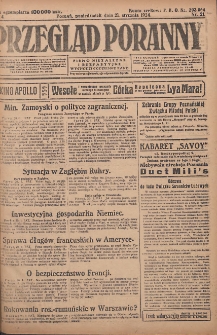Przegląd Poranny: pismo niezależne i bezpartyjne 1924.01.21 R.4 Nr21