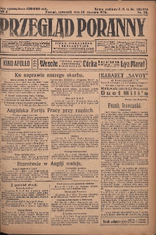 Przegląd Poranny: pismo niezależne i bezpartyjne 1924.01.24 R.4 Nr24