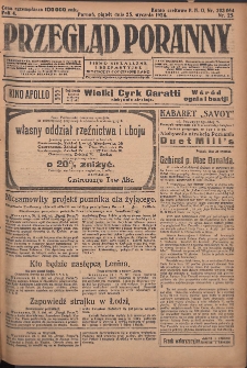 Przegląd Poranny: pismo niezależne i bezpartyjne 1924.01.25 R.4 Nr25