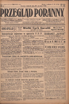 Przegląd Poranny: pismo niezależne i bezpartyjne 1924.01.29 R.4 Nr29