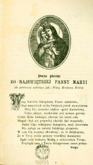 Dwie pieśni do Najswiętszej Panny Maryi
