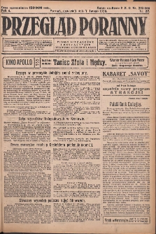 Przegląd Poranny: pismo niezależne i bezpartyjne 1924.02.07 R.4 Nr37