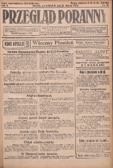 Przegląd Poranny: pismo niezależne i bezpartyjne 1924.02.11 R.4 Nr41