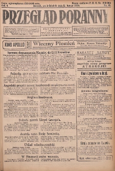 Przegląd Poranny: pismo niezależne i bezpartyjne 1924.02.11 R.4 Nr41