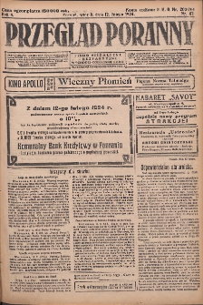 Przegląd Poranny: pismo niezależne i bezpartyjne 1924.02.12 R.4 Nr42