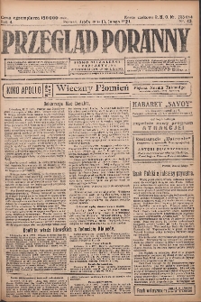 Przegląd Poranny: pismo niezależne i bezpartyjne 1924.02.13 R.4 Nr43