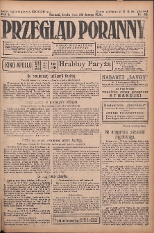 Przegląd Poranny: pismo niezależne i bezpartyjne 1924.02.20 R.4 Nr50