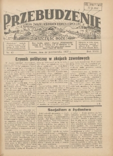 Przebudzenie: organ Związku Robotników Rolnych i Leśnych ZZP. 1937.10.22 R.18 Nr43