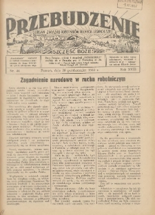 Przebudzenie: organ Związku Robotnik&oacute;w Rolnych i Leśnych ZZP. 1937.10.28 R.18 Nr44