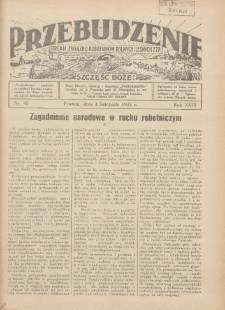 Przebudzenie: organ Związku Robotników Rolnych i Leśnych ZZP. 1937.11.04 R.18 Nr45