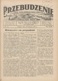 Przebudzenie: organ Związku Robotnik&oacute;w Rolnych i Leśnych ZZP. 1937.11.18 R.18 Nr47