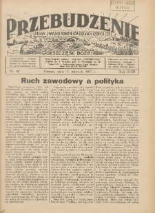 Przebudzenie: organ Związku Robotnik&oacute;w Rolnych i Leśnych ZZP. 1937.11.25 R.18 Nr48