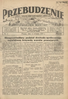 Przebudzenie: organ Związku Robotników Rolnych i Leśnych ZZP. 1939.01.12 R.20 Nr2
