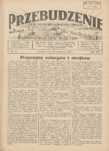 Przebudzenie: organ Związku Robotników Rolnych i Leśnych ZZP. 1939.01.26 R.20 Nr4