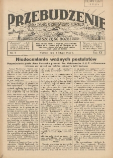 Przebudzenie: organ Związku Robotników Rolnych i Leśnych ZZP. 1939.02.02 R.20 Nr5