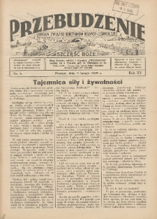 Przebudzenie: organ Związku Robotników Rolnych i Leśnych ZZP. 1939.02.09 R.20 Nr6