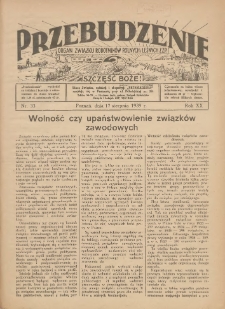 Przebudzenie: organ Związku Robotników Rolnych i Leśnych ZZP. 1939.08.17 R.20 Nr33