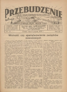 Przebudzenie: organ Związku Robotników Rolnych i Leśnych ZZP. 1939.08.17 R.20 Nr33