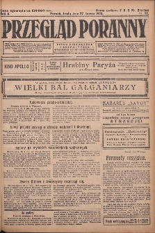 Przegląd Poranny: pismo niezależne i bezpartyjne 1924.02.27 R.4 Nr57