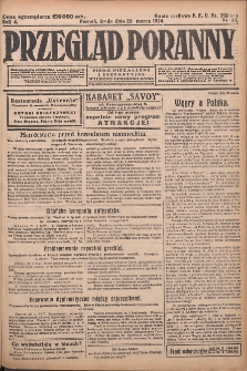 Przegląd Poranny: pismo niezależne i bezpartyjne 1924.03.26 R.4 Nr85