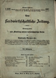 Neue Landwirtschaftliche Zeitung. R. 1857, nr 2
