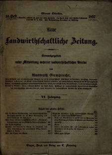 Neue Landwirtschaftliche Zeitung. R. 1857, nr 10