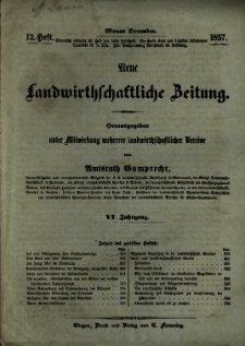 Neue Landwirtschaftliche Zeitung. R. 1857, nr 12